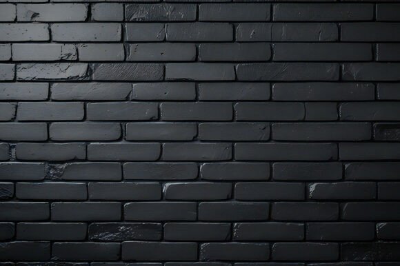 A Black Brick Wall with a Light Shining