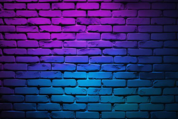 A Blue and Purple Brick Wall