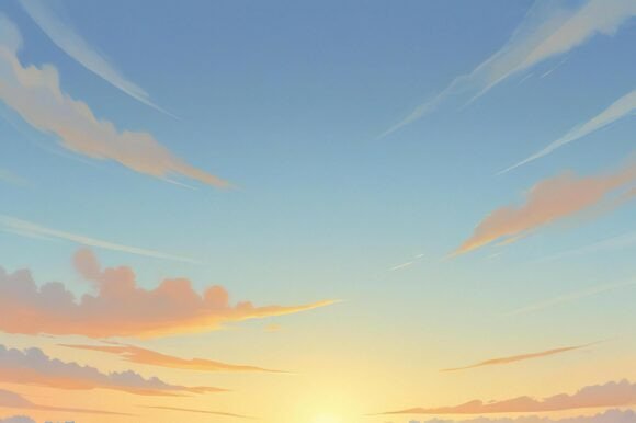 A Blue Sky with Clouds and a Sun: A Versatile Background for Creative Projects