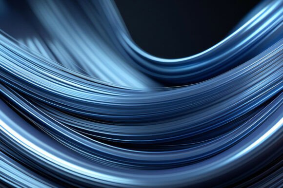 A Blue Wavy Lines on a Black Background