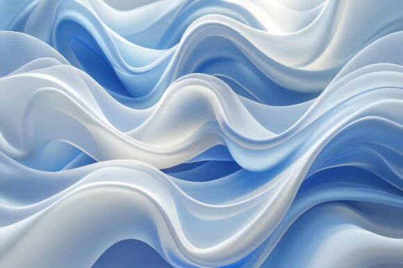 A Close Up of a Blue and White