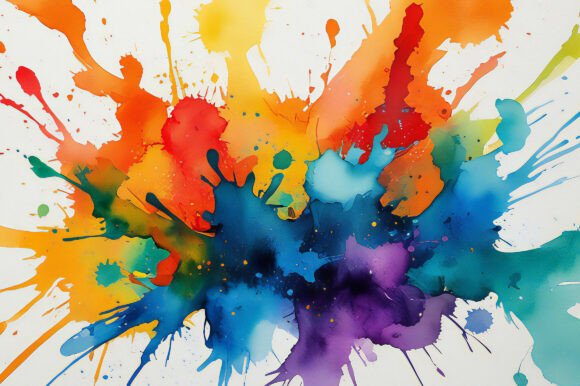 A Colorful Paint Splatter for Creative Inspiration