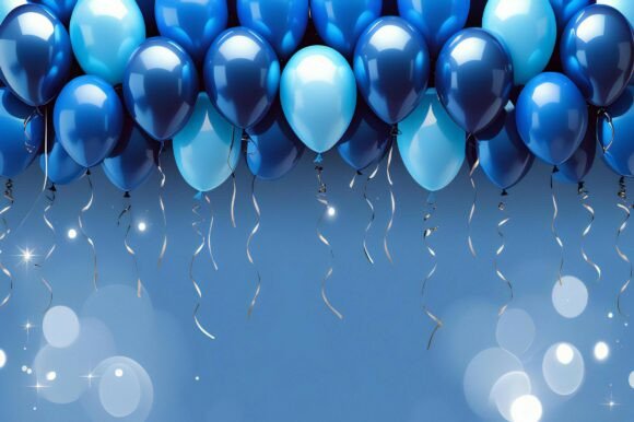A Group of Blue Balloons