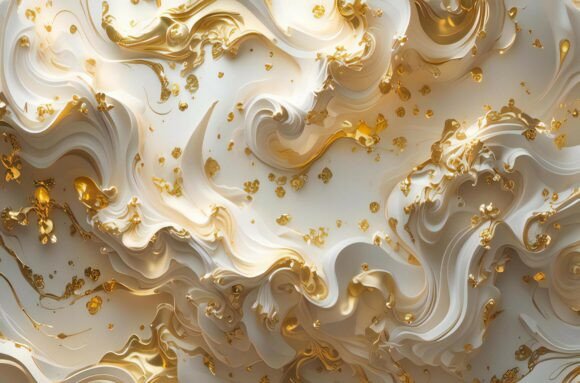 A White and Gold Swirls Background for Creative Excellence