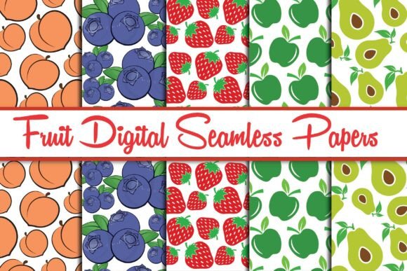 Fruits Digital Papers Patterns Design