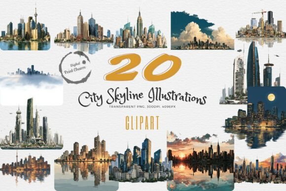 Modern Abstract City Skyline Art
