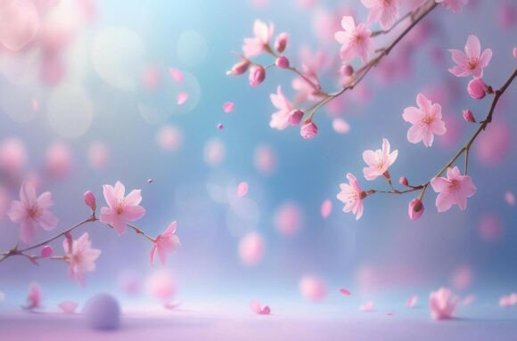 Pink Flowers on a Branch
